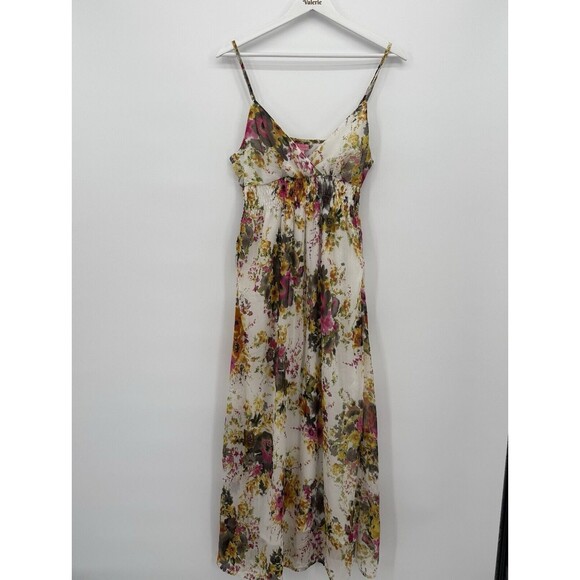 She’s Cool White Multicolor Floral Long Y2k Sundress Dress Size Small Boho - Picture 1 of 8
